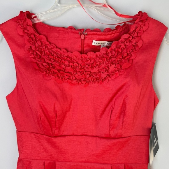 NWT Sandra Darren Pink/Coral Dress Size 6 - Picture 5 of 12